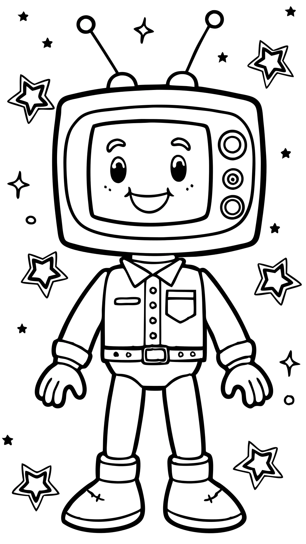 tv man coloring page printable